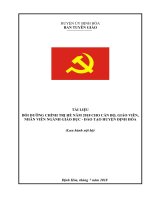 TÀI LIỆU BỒI DƯỠNG CHÍNH TRỊ HÈ NĂM 2018 CHO CÁN BỘ, GIÁO VIÊN, NHÂN VIÊN NGÀNH GIÁO DỤC - ĐÀO TẠO HUYỆN ĐỊNH HÓA