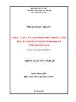 Thực trạng và giải pháp phát triển làng mộc kim bồng ở thành phố hội an, tỉnh quảng nam