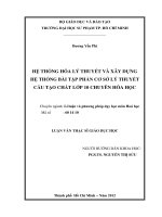 HỆ THỐNG HÓA LÝ THUYẾT VÀ XÂY DỰNG HỆ THỐNG BÀI TẬP PHẦN CƠ SỞ LÝ THUYẾT CẤU TẠO CHẤT LỚP 10 CHUYÊN HÓA HỌC