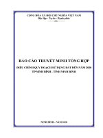 BÁO CÁO THUYẾT MINH TỔNG HỢP ĐIỀU CHỈNH QUY HOẠCH SỬ DỤNG ĐẤT ĐẾN NĂM 2020 TP NINH BÌNH - TỈNH NINH BÌNH