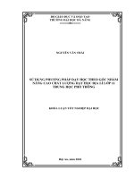 Sử dụng phương pháp dạy học theo góc nhằm nâng cao chất lượng dạy học địa lí 11 trung học phổ thông
