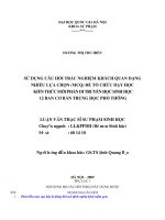 SỬ DỤNG CÂU HỎI TRẮC NGHIỆM KHÁCH QUAN DẠNG NHIỀU LỰA CHỌN (MCQ) ĐỂ TỔ CHỨC DẠY HỌC KIẾN THỨC MỚI PHẦN DI TRUYỀN HỌC SINH HỌC 12 BAN CƠ BẢN TRUNG HỌC PHỔ THÔNG