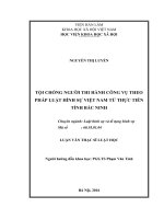 TỘI CHỐNG NGƯỜI THI HÀNH CÔNG VỤ THEO PHÁP LUẬT HÌNH SỰ VIỆT NAM TỪ THỰC TIỄN TỈNH BẮC NINH