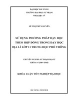 Sử dụng phương pháp dạy học theo hợp đồng trong dạy học địa lí lớp 11 trung học phổ thông