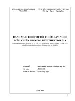 DANH MỤC THIẾT BỊ TỐI THIỂU DẠY NGHỀ ĐIỀU KHIỂN PHƯƠNG TIỆN THỦY NỘI ĐỊA