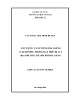 Xây dựng và sử dụng bài giảng e learning trong dạy học địa lí địa phương thành phố đà nẵng
