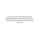CƠ sở lý LUẬN về tổ CHỨC HOẠT ĐỘNG TRẢI NGHIỆM THEO HƯỚNG TÍCH hợp GIÁO dục TRÍ TUỆ với GIÁO dục kĩ NĂNG SỐNG CHO học SINH TRUNG học cơ sở 