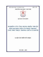 LATS - Nghiên cứu ứng dụng phẫu thuật nội soi bảo tồn cơ thắt trong ung thư trực tràng giữa và dưới (FULL TEXT)