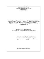 Nghiên cứu hấp phụ cu2+ trong dung dịch nước bằng vật liệu xơ dừa, than bùn