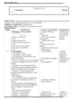 GIÁO án TIẾNG ANH 6 CHƯƠNG TRÌNH mới 4 cột