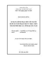 (Luận văn thạc sĩ) Áp dụng hình phạt đối với người dưới 18 tuổi phạm tội từ thực tiễn thành phố Hội An, tỉnh Quảng Nam