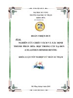Nghiên cứu chiết tách và xác định thành phần hóa học trong cây xạ đen (celastrus hindsii benth)