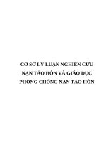 CƠ sở lý LUẬN NGHIÊN cứu nạn tảo hôn và GIÁO dục PHÒNG CHỐNG nạn tảo hôn 