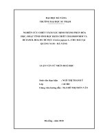 Nghiên cứu chiết tách xác định thành phần hóa học, hoạt tính sinh học dịch chiết chloroform và butanol của hoa đu đủ đực thu hái tại quảng nam – đà nẵng