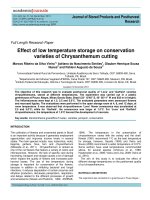 Effect of low temperature storage on conservation varieties of Chrysanthemum cutting