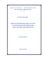 Đánh giá tình hình thực hiện các quyền của người sử dụng đất trên địa bàn quận long biên, thành phố hà nội 