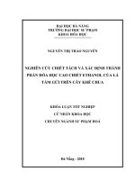 Nghiên cứu chiết tách và xác định thành phần hóa học cao chiết ethanol của lá tầm gửi trên cây khế chua