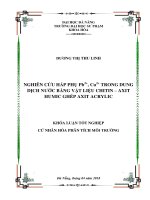 Nghiên cứu hấp phụ pb2+, cu2+ trong dung dịch nước bằng vật liệu chitin   axit humic ghép axit acrylic