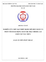 Nghiên cứu chế tạo thiết bị đo mô  men xoắn và phân tích dao động xoắn hệ trục Diesel lai chân vịt tàu thủy