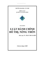 GIÁO TRÌNH LUẬT HÀNH CHÍNH ĐÔ THỊ, NÔNG THÔN TS PHAN TRUNG HIỀN