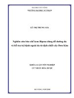 Nghiên cứu bào chế kem biposa dùng để dưỡng da và hỗ trợ trị bệnh ngoài da từ dịch chiết cây đơn kim