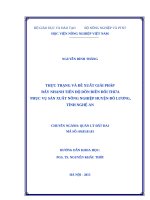 Thực trạng và đề xuất giải pháp đẩy nhanh tiến độ dồn điền đổi thửa phục vụ sản xuất nông nghiệp huyện đô lương, tỉnh nghệ an 