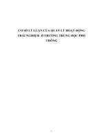 CƠ sở lý LUẬN của QUẢN lý HOẠT ĐỘNG TRẢI NGHIỆM  ở TRƯỜNG TRUNG học PHỔ THÔNG 