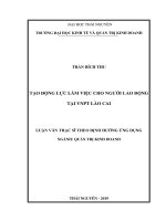 Tạo động lực làm việc cho người lao động tại VNPT Lào Cai (Luận văn thạc sĩ)