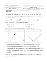 ĐỀ THI THỬ THPT QUỐC GIA năm 2019 lần 1 TRƯỜNG THPT CHUYÊN bắc GIANG