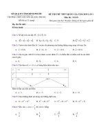 ĐỀ THI THỬ THPT QUỐC GIA năm 2019 lần 1 TRƯỜNG THPT CHUYÊN QUANG TRUNG