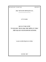 Quản lý nhà nước về giáo dục trung học phổ thông tư thục trên địa bàn Thành phố Hồ Chí Minh (Luận án tiến sĩ)