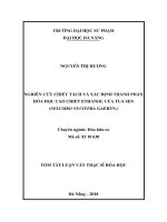 Nghiên cứu chiết tách và xác định thành phần hóa học cao chiết ethanol của tua Sen (Nelumbo nucifera Gaertn.)