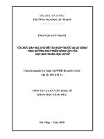 Tổ chức dạy học chủ đề tích hợp “nước và sự sống” theo hướng phát triển năng lực của học sinh trung học cơ sở