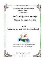 Nghiên cứu quy trình chiết tách tinh dầu quế