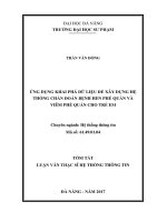 Ứng dụng khai phá dữ liệu để xây dựng hệ thống chẩn đoán bệnh hen phế quản và viêm phế quản cho trẻ em