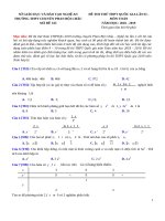 Đề thi thử THPT QG môn toán THPT chuyên phan bội châu   tỉnh nghệ an   lần 2   năm 2019   có lời giải chi tiết