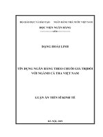 TÍN DỤNG NGÂN HÀNG THEO CHUỖI GIÁ TRỊ đối với NGÀNH cá TRA VIỆT NAM 