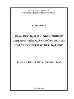 Giáo dục đạo đức nghề nghiệp cho sinh viên ngành nông nghiệp tại các cơ sở giáo dục đại học (Luận án tiến sĩ)