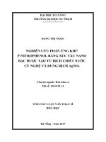 Nghiên cứu phản ứng khử P-Nitrophenol bằng xúc tác nano bạc được tạo từ dịch chiết nước củ nghệ và dung dịch AgNO3