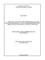 Khai thác và sử dụng thí nghiệm trong dạy học phần “Quang hình học” vật lý 11 theo định hướng phát triển năng lực giải quyết vấn đề của học sinh