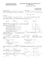 ĐỀ THI THỬ THPT QUỐC GIA NĂM 2019, LẦN 3TRƯỜNG THPT CHUYÊNMÔN: TOÁN