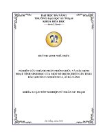 Nghiên cứu thành phần nhóm chức và xác định hoạt tính sinh học của một số dịch chiết cây thầu dầu (Ricinus communis L.) ở Đà Nẵng