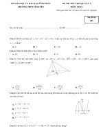 ĐỀ THI THỬ THPTQG lần 1 TRƯỜNG THPT VĨNH yên