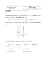 ĐỀ THI THỬ THPT QUỐC GIA năm 2019 lần 1 TRƯỜNG THPT yên mỹ