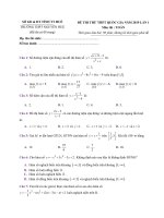 ĐỀ THI THỬ THPT QUỐC GIA năm 2019 lần 1 TRƯỜNG THPT NGUYỄN HUỆ