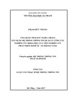Ứng dụng web ngữ nghĩa trong xây dựng hệ thống thông tin quản lý công tác nghiên cứu khoa học của Viện Nghiên cứu Phát triển Kinh tế - Xã hội Đà Nẵng