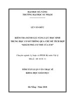 Kiểm tra đánh giá năng lực học sinh trung học cơ sở thông qua chủ đề tích hợp “Khám phá cơ thể của em”
