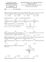 KÌ THI KSCĐ lớp 12 lần i  năm học 2018   2019 TRƯỜNG THPT NGÔ GIA tự