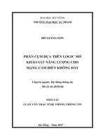 Phân cụm dựa trên Logic mờ khảo sát năng lượng cho mạng cảm biến không dây