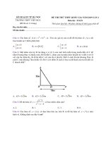 ĐỀ THI THỬ THPT QUỐC GIA năm 2019 lần 1 TRƯỜNG THPT VIỆT đức